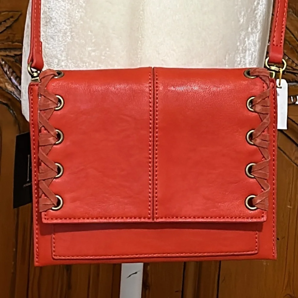 NEW I.N.C. Concepts Cross Body or Clutch Bag in Deep Coral Color